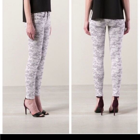 Rag & Bone Classic Grey Camo Digi Skinny Jeans Size 31 - Picture 2 of 7